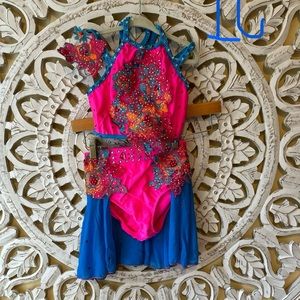 Pink and Blue IC intermediate child dance costume